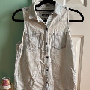 Express Light Denim Sleeveless Top